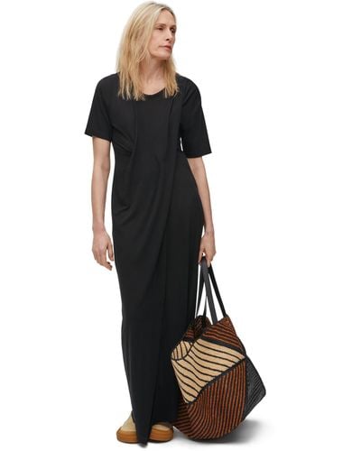 Loewe T-shirt Dress In Cotton Blend - Black