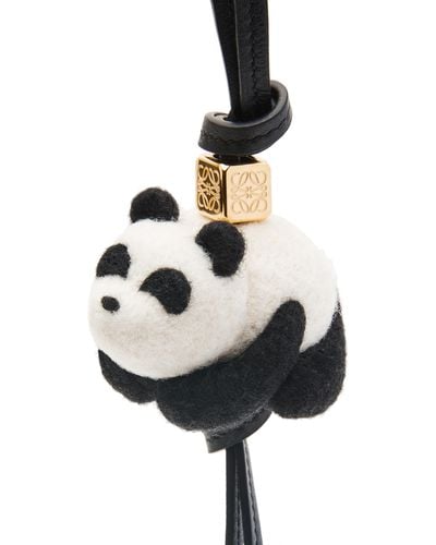 Loewe Panda Charm In Felt And Calfskin - Multicolor