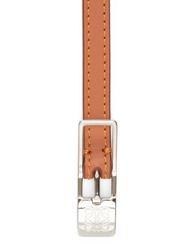 Loewe Luxury Amazona Padlock Belt In Smooth Calfskin - White