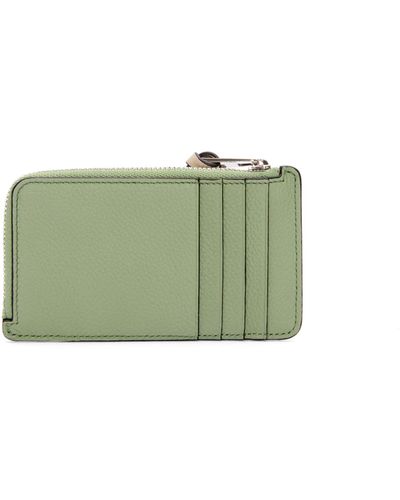 Loewe Anagrammed Leather Coin And Card Wallet - Green