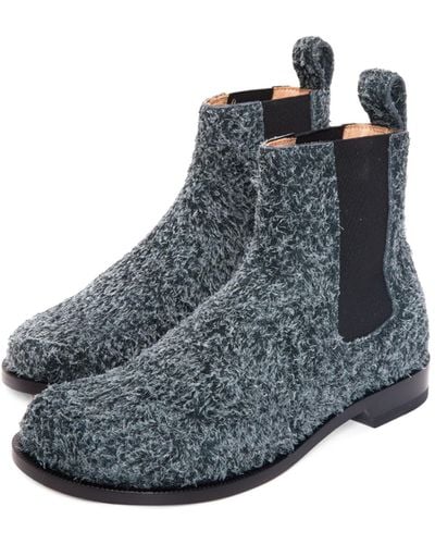 Loewe Luxury Campo Chelsea Boot In Brushed Suede - Blue