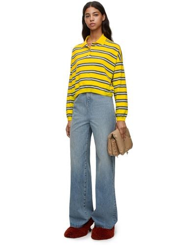 Loewe Stripe-pattern Long-sleeve Wool Jumper - Yellow