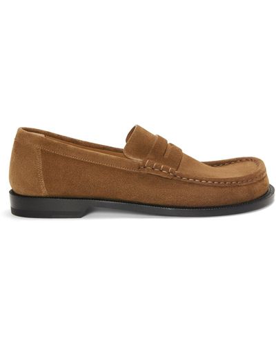Loewe Campo Loafer In Suede Calfskin - White