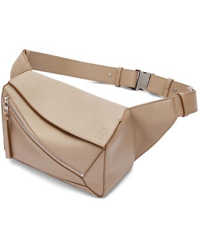 Loewe Luxury Small Puzzle Bumbag In Classic Calfskin - Natural