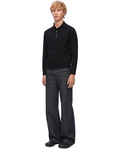 Loewe Luxury Polo Jumper In Cashmere For - Black