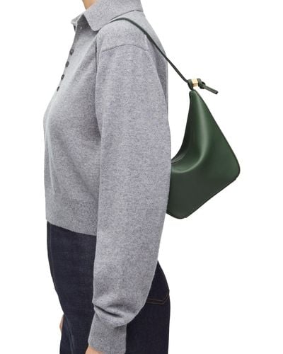 Loewe Luxury Mini Hammock Hobo Bag In Classic Calfskin - Gray