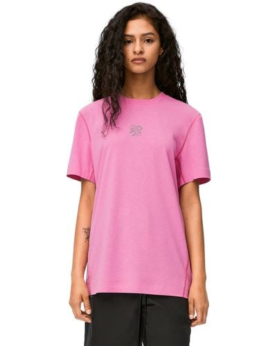 Loewe Luxury Active T-shirt In Technical Jersey - Pink