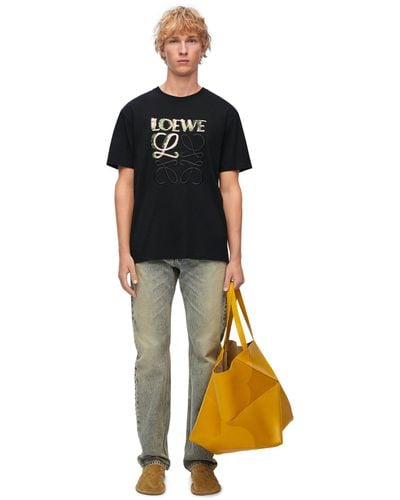 Loewe Luxury Relaxed Fit T-shirt In Cotton - Black