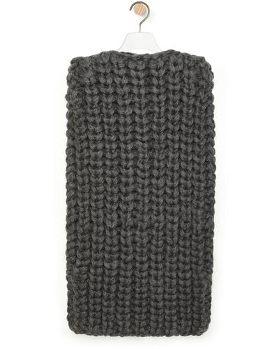 Loewe Sleeveless Cape In Wool - Black