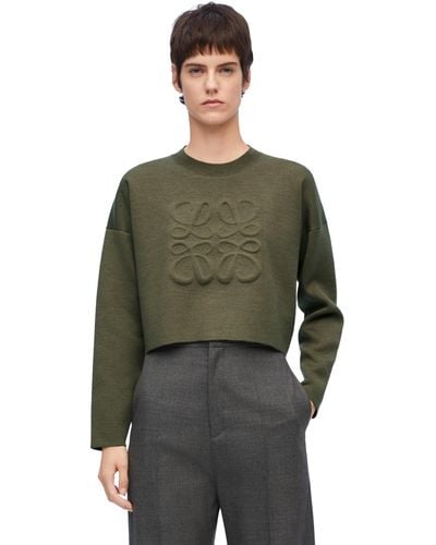 Loewe Luxury Anagram Sweater In Wool - Brown