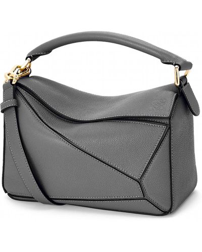 Loewe Small Puzzle Bag In Soft Grained Calfskin - Gray