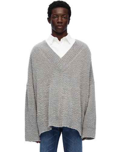 Loewe Luxury Sweater In Wool Blend - Gray