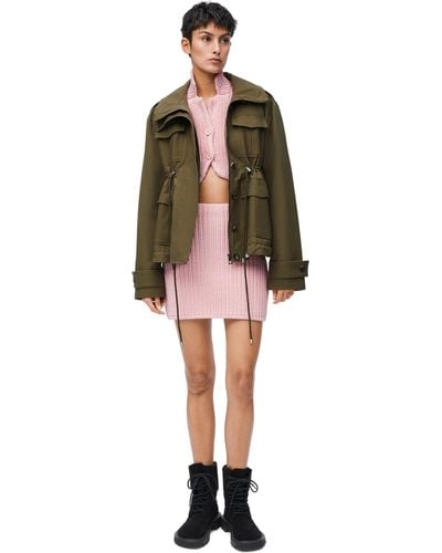 Loewe Luxury Mini Skirt In Technical Knit - Pink