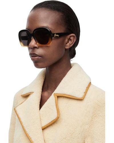 Loewe Luxury Square Halfmoon Sunglasses - Black
