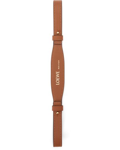 Loewe Luxury Branded Short Strap In Classic Calfskin - Natural
