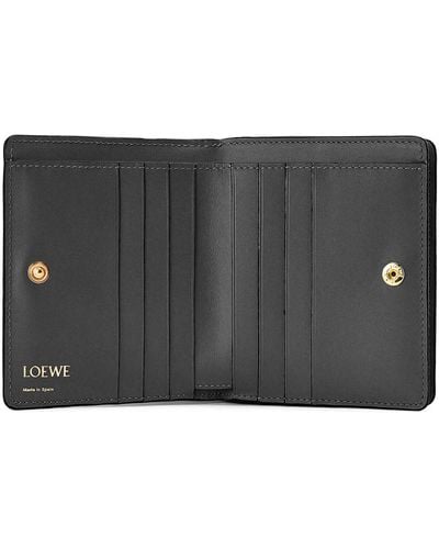 Loewe Luxury Repeat Compact Zip Wallet In Embossed Silk Calfskin - White