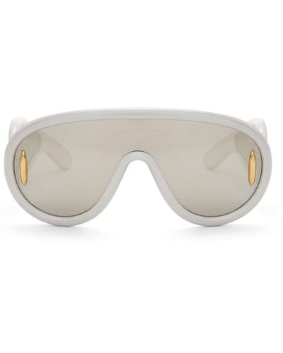 Loewe Luxury Wave Mask Sunglasses In Nylon - White