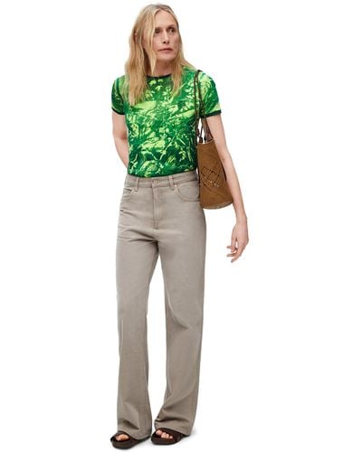 Loewe Luxury Slim Fit T-shirt In Cotton - Green