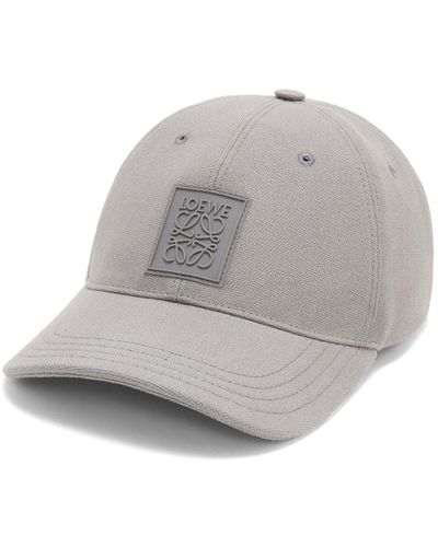 Loewe Patch Cap In Canvas - Grey