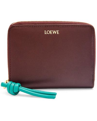 Loewe Knot Leather Wallet - Purple
