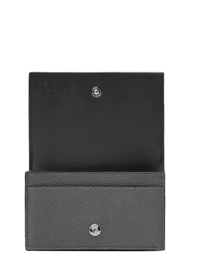 Loewe Luxury Business Cardholder In Soft Grained Calfskin - Gray