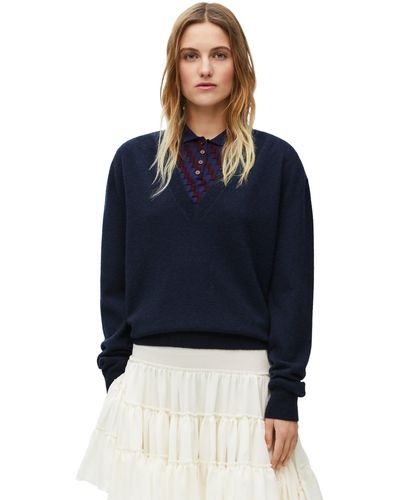 Loewe Sweater In Cashmere - Blue