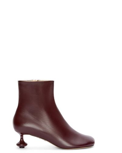 Loewe Toy Sculpted-heel Leather Ankle Boots - Brown
