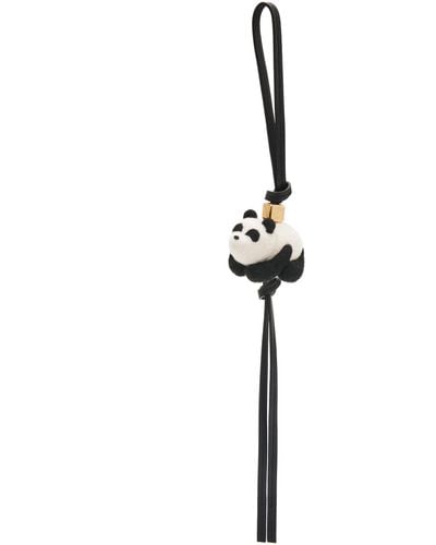 Loewe Panda Charm In Felt And Calfskin - Multicolour