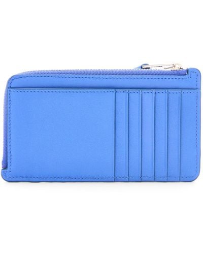 Loewe Luxury Puzzle Long Coin Cardholder In Classic Calfskin - Blue