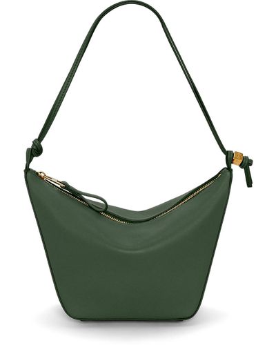Loewe Mini Hammock Hobo Bag In Classic Calfskin - Green