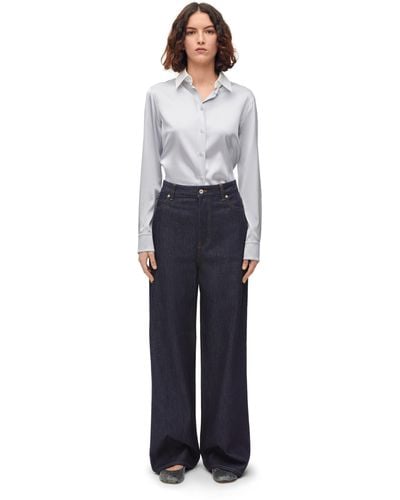 Loewe High Waisted Jeans In Denim - Blue