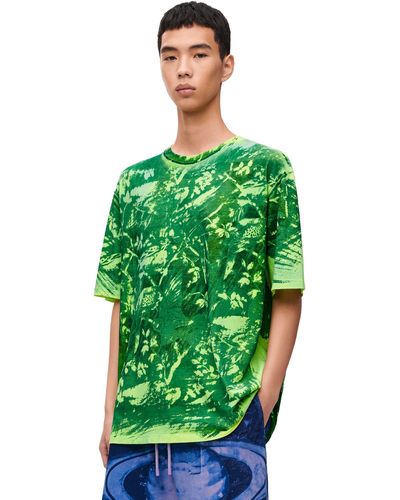 Loewe Luxury Loose Fit T-shirt In Cotton - Green