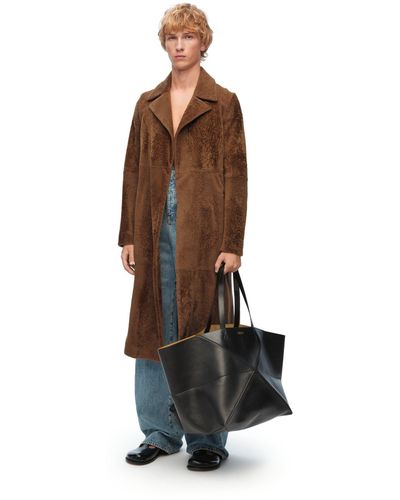 Loewe Coat In Shearling - Multicolour