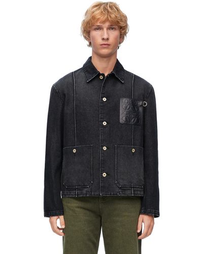 Loewe Luxury Workwear Jacket In Denim - Black