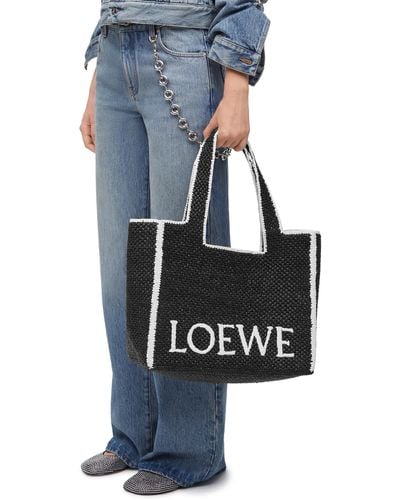 Loewe X Paula's Ibiza Large Font Tote Bag - Black