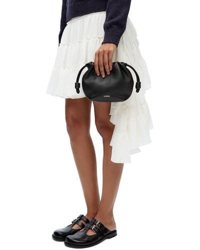 Loewe Luxury Mini Flamenco Purse Bag In Mellow Nappa Lambskin For - Black