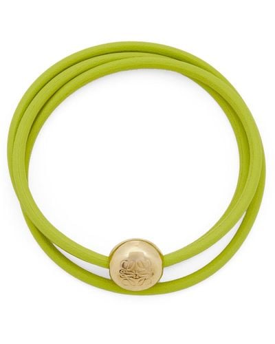 Loewe Luxury Pebble Bracelet In Calfskin And Brass - Yellow