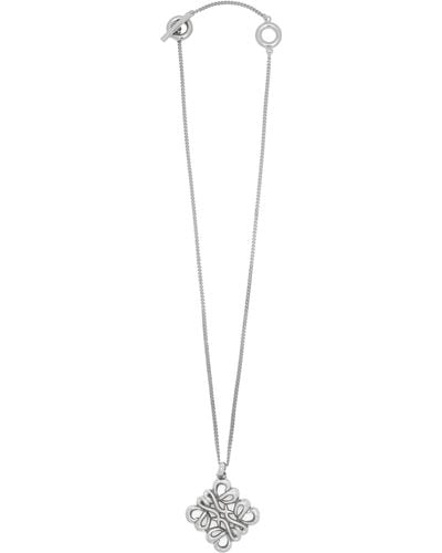 Loewe Small Pendant Necklace In Sterling Silver - White
