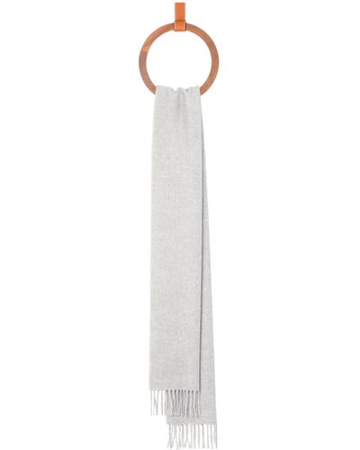 Loewe Luxury Scarf In Wool And Cashmere - White