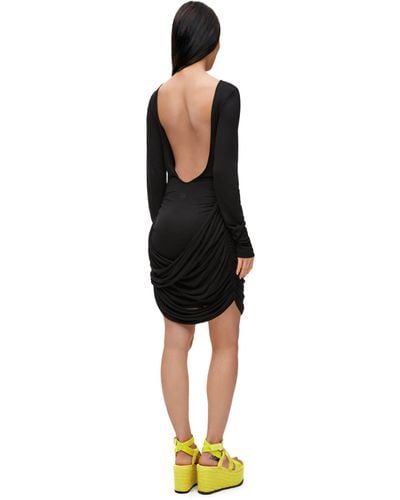 Loewe Luxury Draped Dress In Lyocell - Black