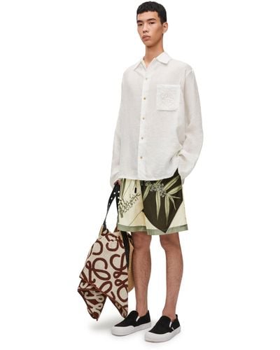 Loewe Shorts In Cotton And Silk - White