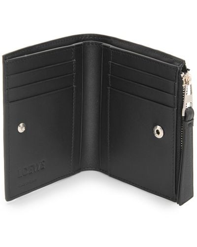 Loewe Luxury Puzzle Slim Compact Wallet In Classic Calfskin - Black