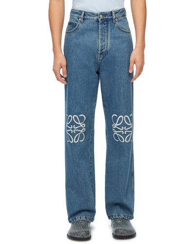 Loewe Adjusted Fit Anagram baggy Jeans In Denim - Blue