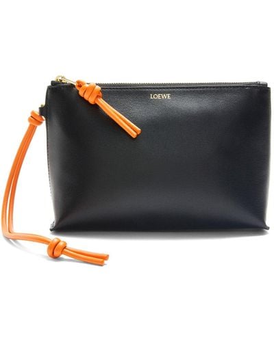 Loewe Knot Foil-logo Leather Pouch - Black