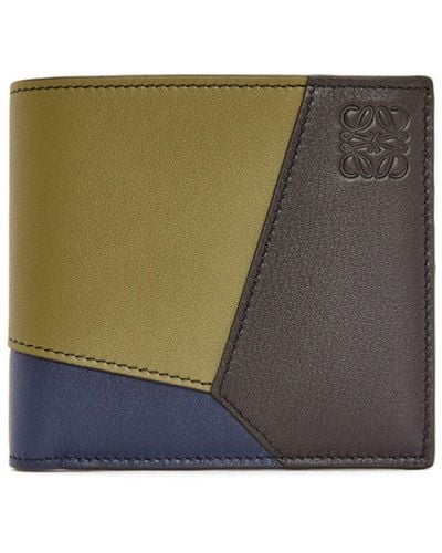 Loewe Puzzle Bifold Coin Wallet In Classic Calfskin - White