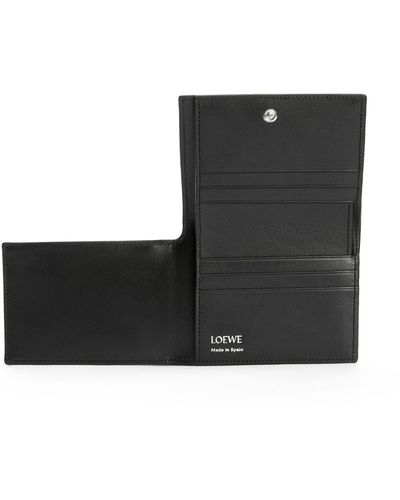 Loewe Luxury Folded Wallet In Shiny Nappa Calfskin - Black