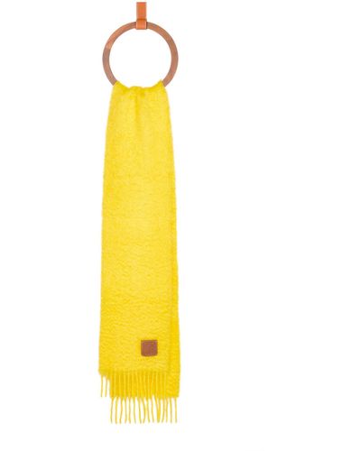 Loewe Luxury Scarf In Mohair And Wool For - Yellow