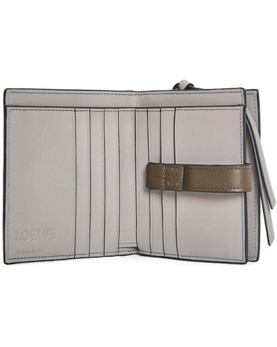 Loewe Luxury Compact Zip Wallet In Soft Grained Calfskin - Gray