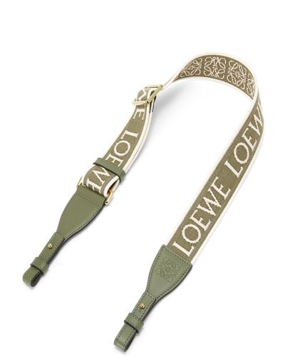 Loewe Anagram Loop Cotton And Leather Bag Strap - Green
