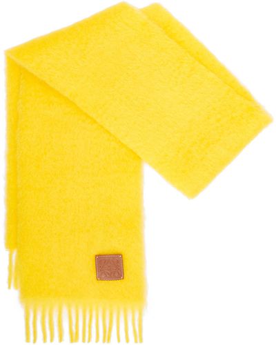 Loewe Luxury Scarf In Mohair And Wool - Yellow